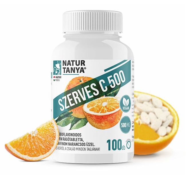 Natur Tanya Szerves C 500 rágótabletta - 100db 1 Natur Tanya Szerves C-vitamin 500mg rágótabletta - 100db