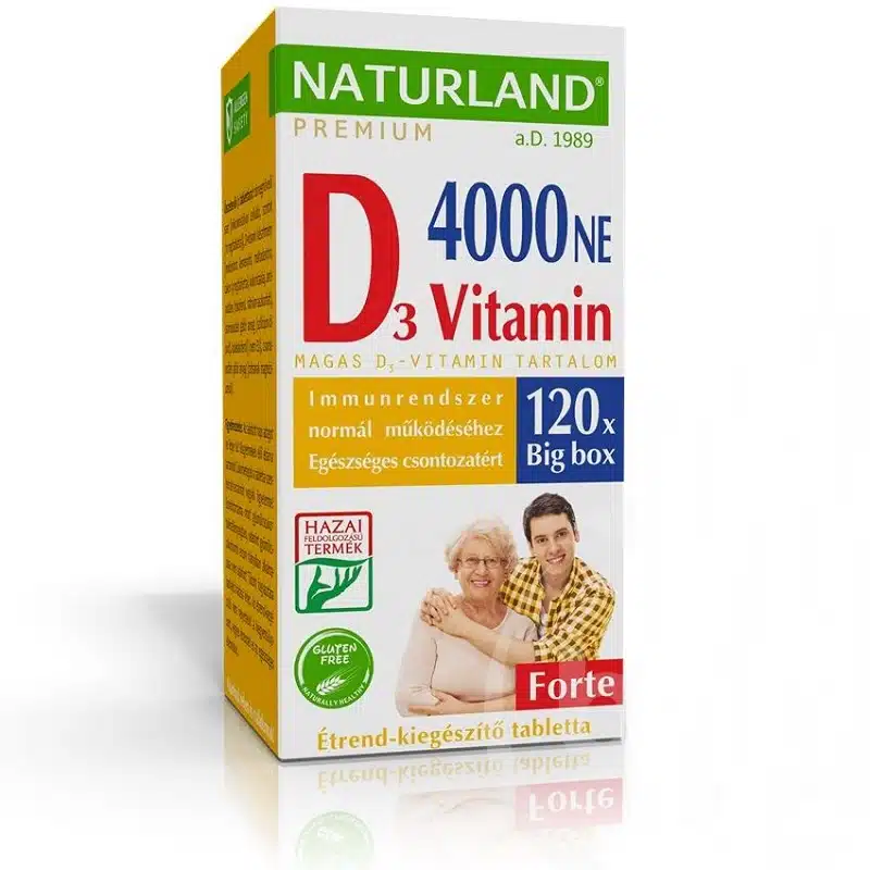 Naturland Prémium D-vitamin 4000NE Forte tabletta - 120db 1 Naturland Prémium D-vitamin 4000NE Forte tabletta - 120db