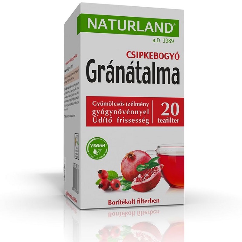 Naturland gyümölcstea gránátalma-csipkebogyó tea - 20 filter 1 Naturland gyümölcstea gránátalma-csipkebogyó tea - 20 filter