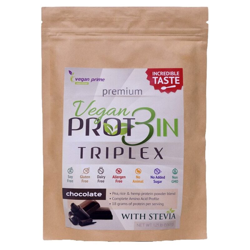 Netamin Vegan Prot3in Triplex csokoládé ízű (növényi fehérjepor) - 550g 1 Netamin Vegan Prot3in Triplex csokoládé - 550g