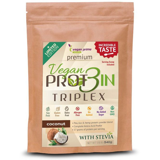 Netamin Vegan Prot3in Triplex kókusz ízű (növényi fehérjepor) - 540g 1 Netamin Vegan Prot3in Triplex kókusz – 540g