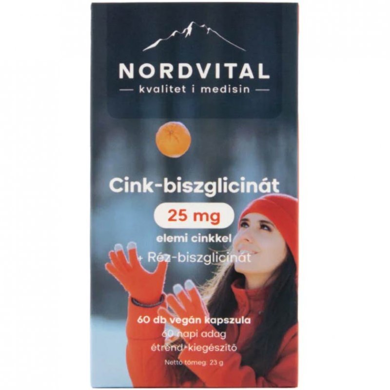Nordvital Cink-biszglicinát+Réz kapszula - 60db 1 Nordvital Cink-biszglicinát+Réz kapszula - 60db