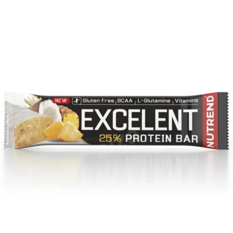 Nutrend Excelent 25% ananász-kókusz ízű fehérje szelet - 85g 1 Nutrend Excelent 25% ananász-kókusz ízű fehérje szelet - 85g