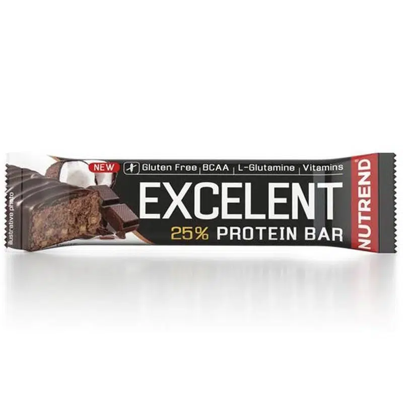 Nutrend Excelent 25% csoki-kókusz ízű fehérje szelet - 85g 1 Nutrend Excelent 25% csoki-kókusz ízű fehérje szelet - 85g