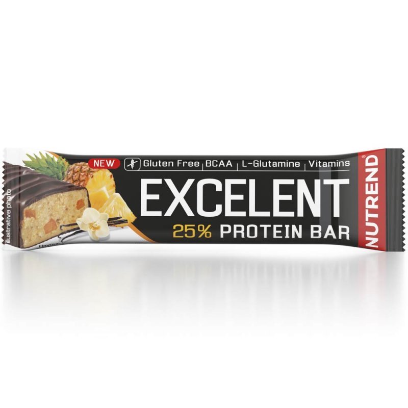 Nutrend Excelent 25% vanília-ananász ízű fehérje szelet - 85g 1 Nutrend Excelent 25% vanília-ananász ízű fehérje szelet - 85g