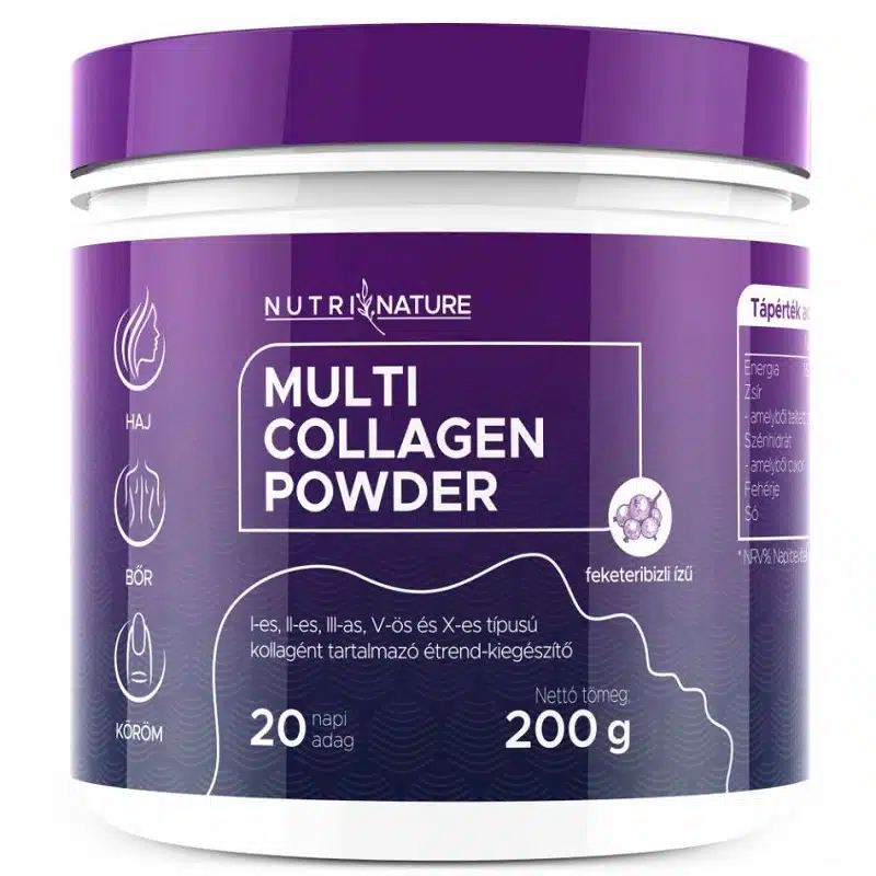 Nutri Nature Multi Kollagén por - 5 féle kollagénnel feketeribizli ízű - 200g 1 Nutri Nature Multi Kollagén por - 5 féle kollagénnel feketeribizli ízű - 200g