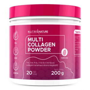 Nutri Nature Multi Kollagén por - 5 féle kollagénnel málna ízű - 200g
