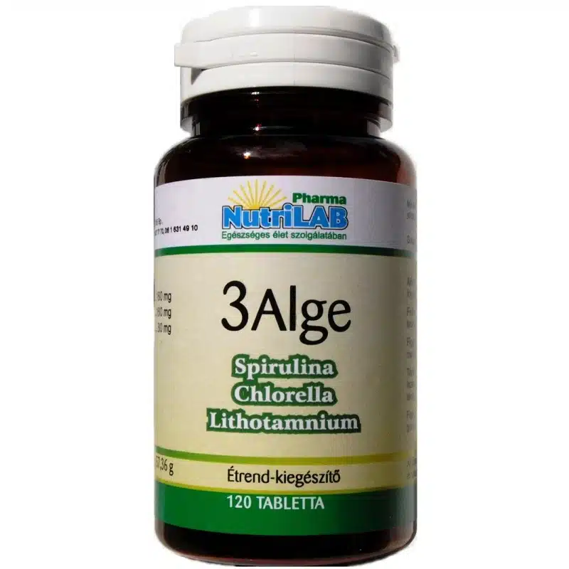 Nutrilab 3 Alge kapszula - 120db 1 Nutrilab 3 Alge - Spirulina, Chlorella és Vörös alga kapszula - 120db