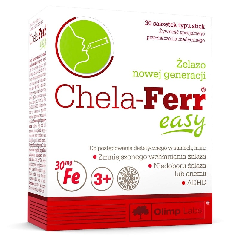 Olimp Labs Chela-Ferr easy por - 30 tasak 1 Olimp Labs Chela-Ferr easy málna ízű por - 30 tasak