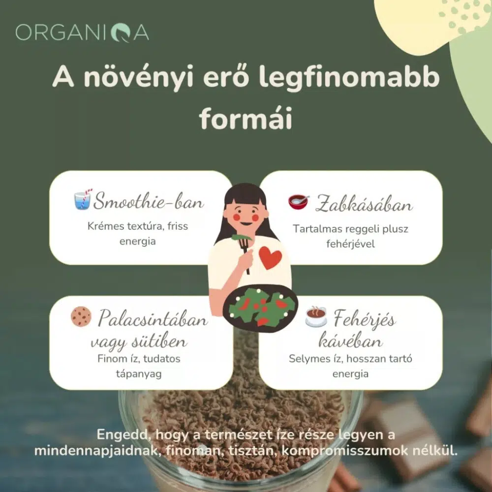 Organiqa 100% bio csokoládé-maca vegán fehérje mix - 200g 3 Organiqa 100% bio csokoládé-maca vegán fehérje mix - 200g - Image 3