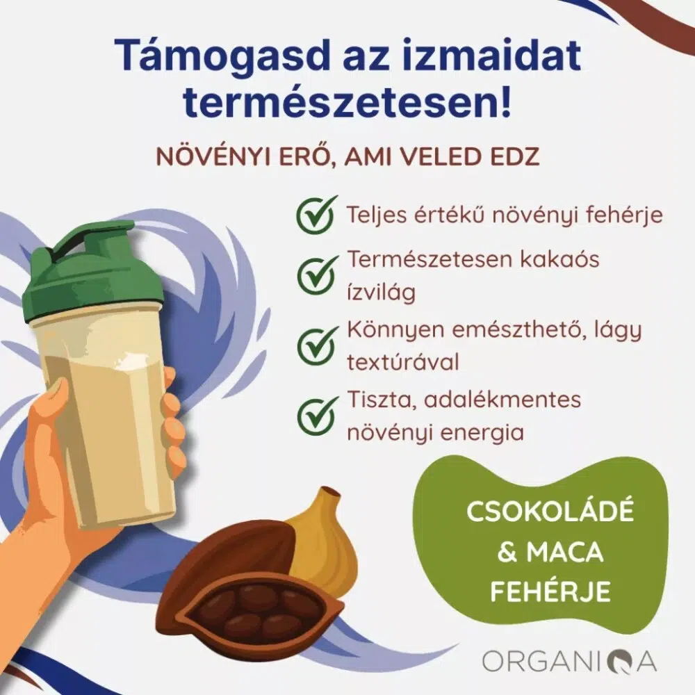 Organiqa 100% bio csokoládé-maca vegán fehérje mix - 200g 4 Organiqa 100% bio csokoládé-maca vegán fehérje mix - 200g - Image 4