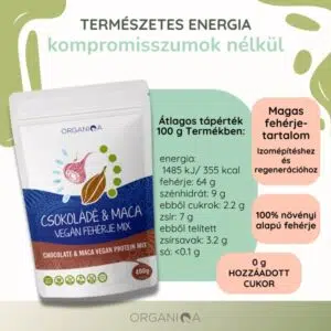 Organiqa 100% bio csokoládé-maca vegán fehérje mix - 400g 12 Organiqa 100% bio csokoládé-maca vegán fehérje mix - 400g - Image 6