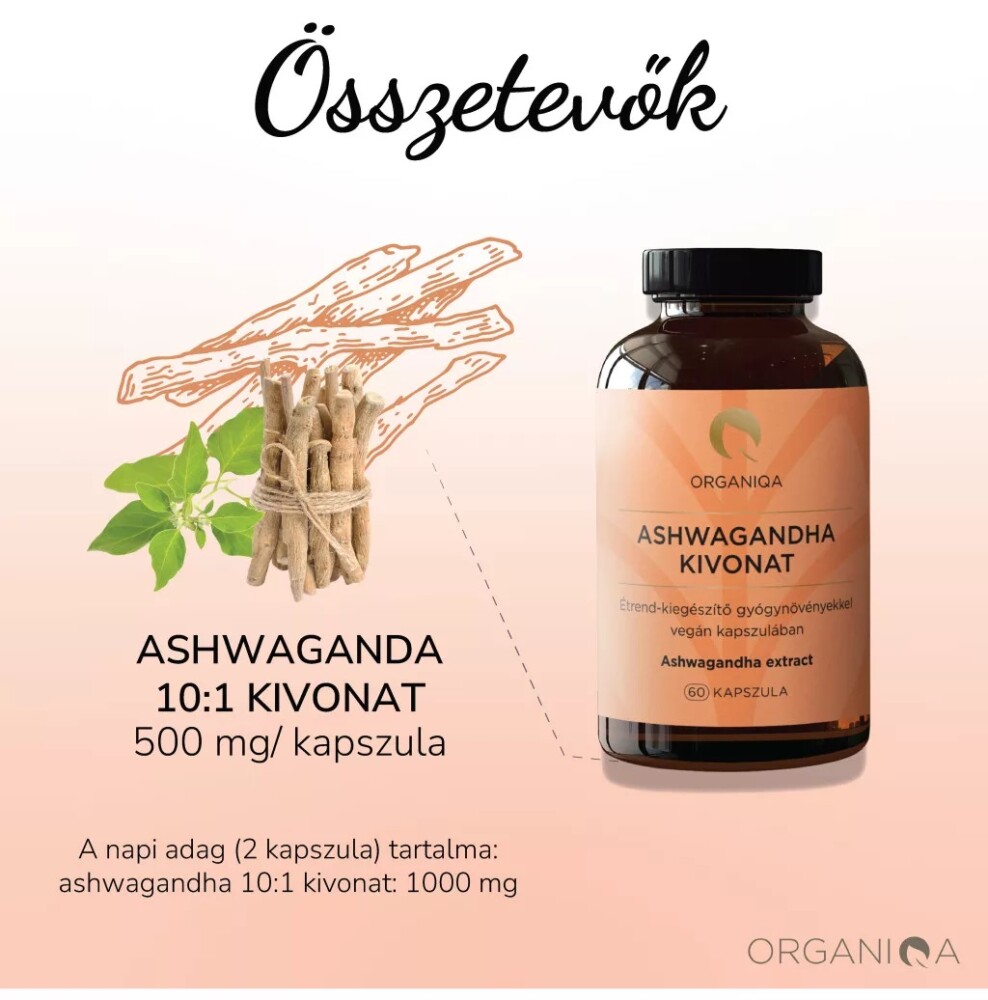 Organiqa Ashwagandha kivonat kapszula - 60db 4 Organiqa Ashwagandha kivonat kapszula - 60db - Image 4