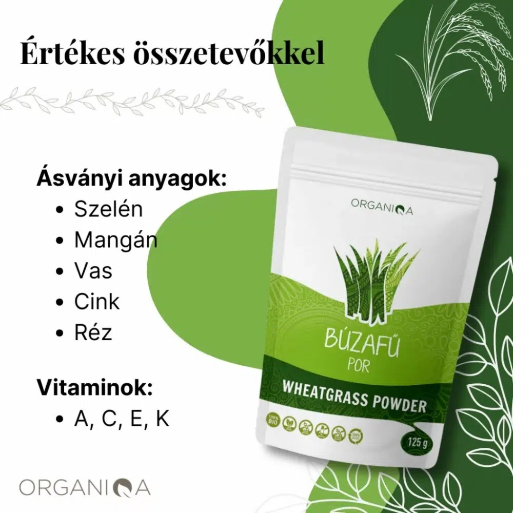 Organiqa Bio Búzafű por - 125g 3 Organiqa Bio Búzafű por - 125g - Image 3