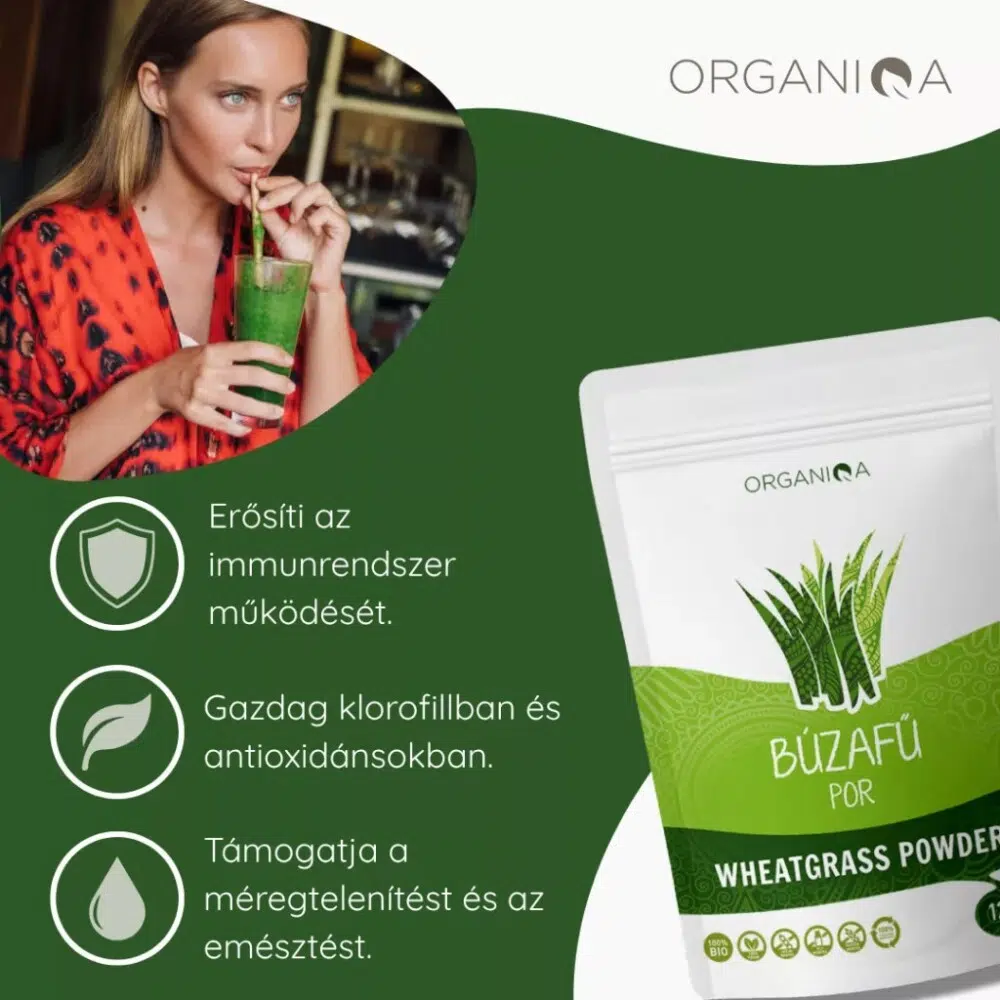 Organiqa Bio Búzafű por - 125g 4 Organiqa Bio Búzafű por - 125g - Image 4