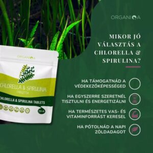 Organiqa Bio Chlorella és Spirulina tabletta - 250db 11 Organiqa Bio Chlorella és Spirulina tabletta - 250db - Image 6