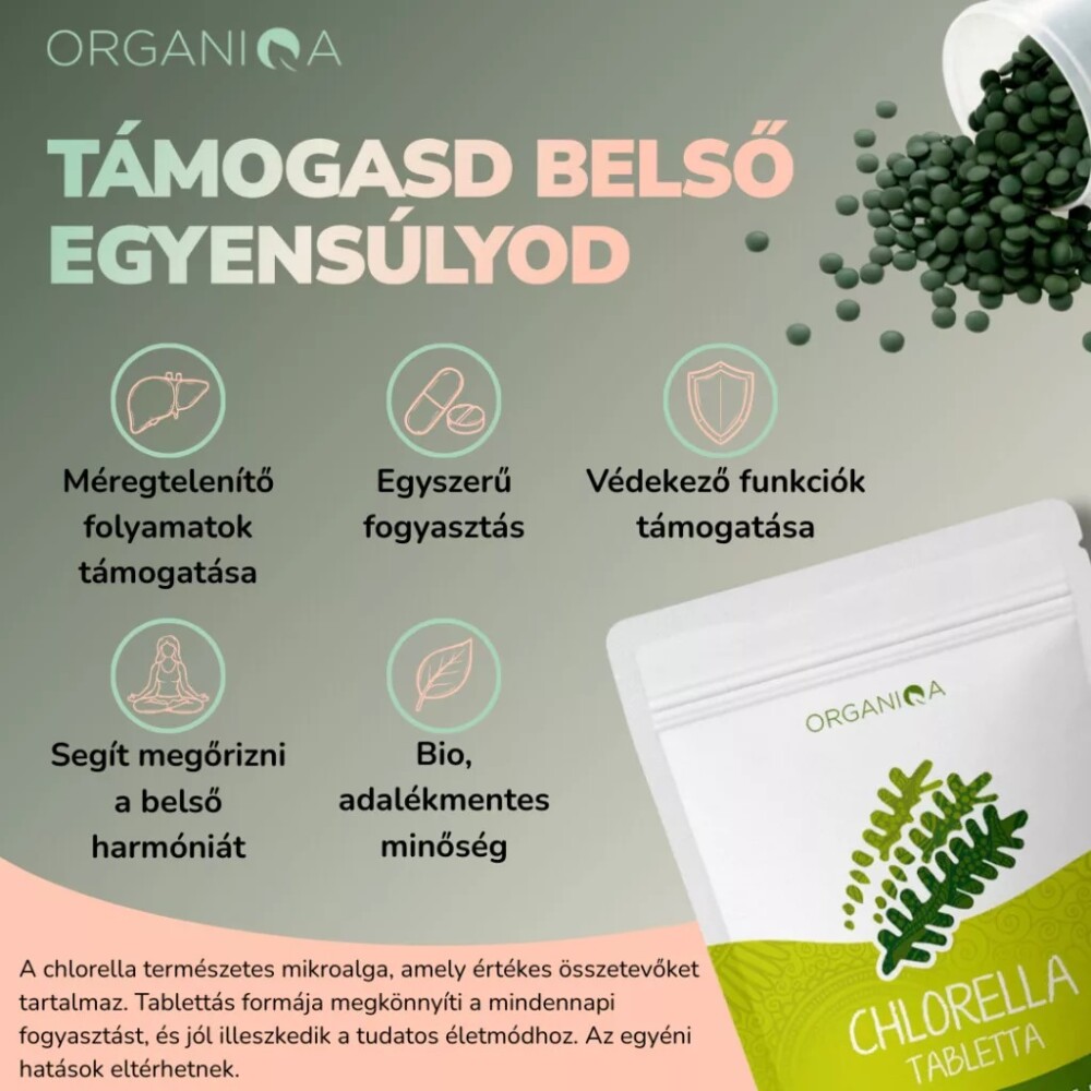 Organiqa Bio Chlorella tabletta - 250db 5 Organiqa Bio Chlorella tabletta - 250db - Image 5