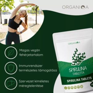 Organiqa Bio Spirulina alga tabletta - 250db 10 Organiqa Bio Spirulina alga tabletta - 250db - Image 3