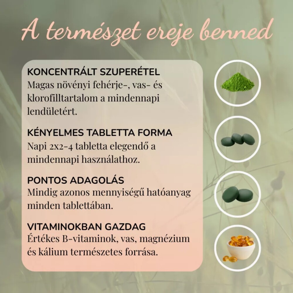 Organiqa Bio Spirulina alga tabletta - 250db 6 Organiqa Bio Spirulina alga tabletta - 250db - Image 6