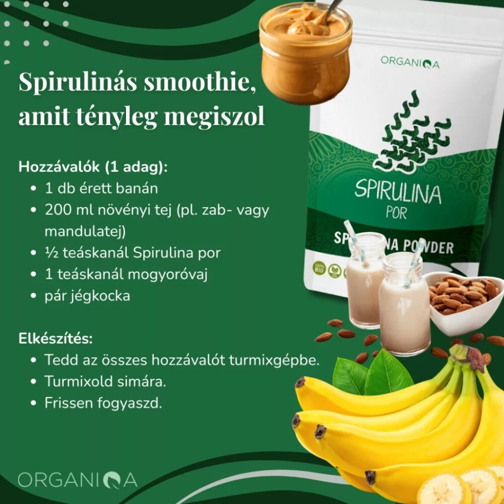 Organiqa Bio Spirulina alga por - 125g 2 Organiqa Bio Spirulina alga por - 125g - Image 2