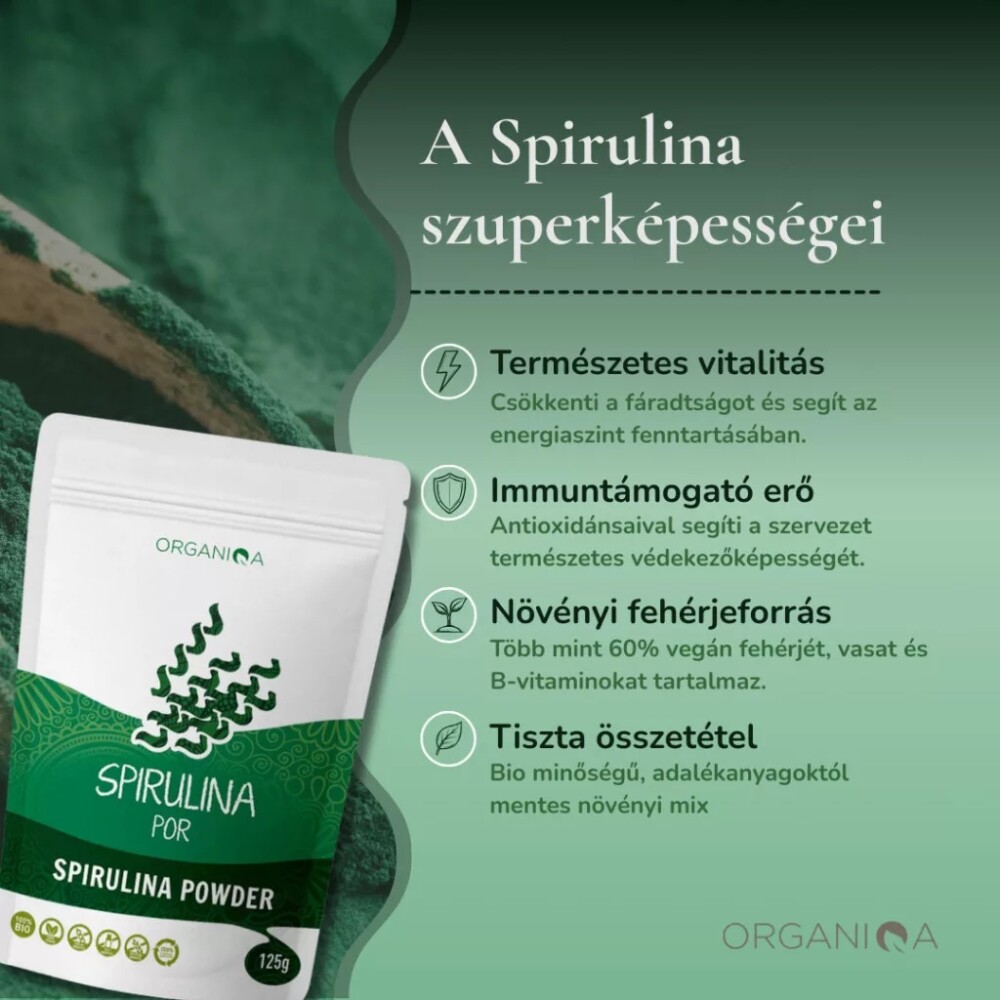 Organiqa Bio Spirulina alga por - 125g 8 Organiqa Bio Spirulina alga por - 125g - Image 8