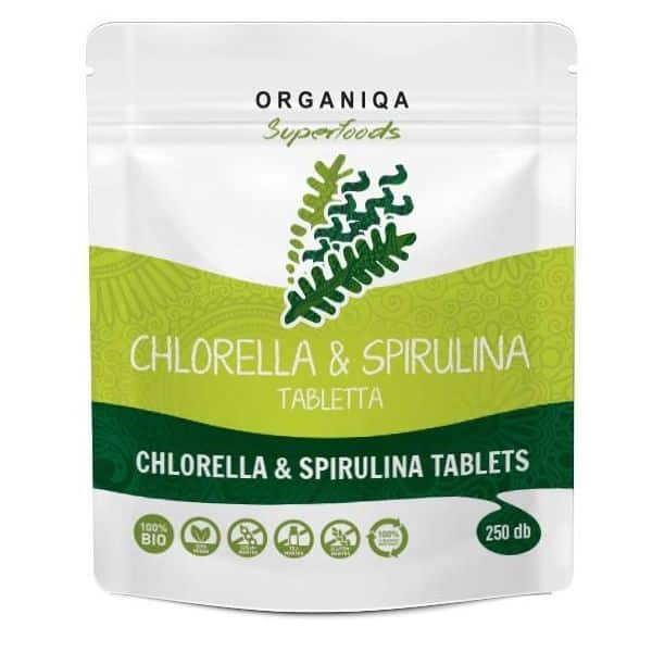 Organiqa Bio Chlorella és Spirulina tabletta - 250db 1 Organiqa Chlorella és Spirulina tabletta - 250db