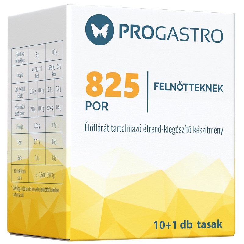 Progastro 825 Élőflórát tartalmazó étrend-kiegészítő por - 10+1 tasak 1 Progastro 825 Élőflórát tartalmazó étrend-kiegészítő por - 10+1 tasak