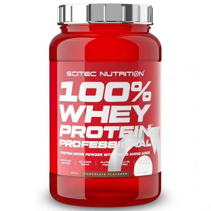 Scitec Nutrition 100% Whey Protein Professional földimogyoróvaj - 920g 1 Scitec Nutrition 100% Whey Protein Professional mogyoróvaj - 920g