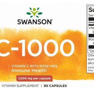 Swanson 1000mg C-vitamint és csipkebogyót tartalmazó kapszula - 90db 3 Swanson 1000mg C-vitamint és csipkebogyót tartalmazó kapszula - 90db - Image 2