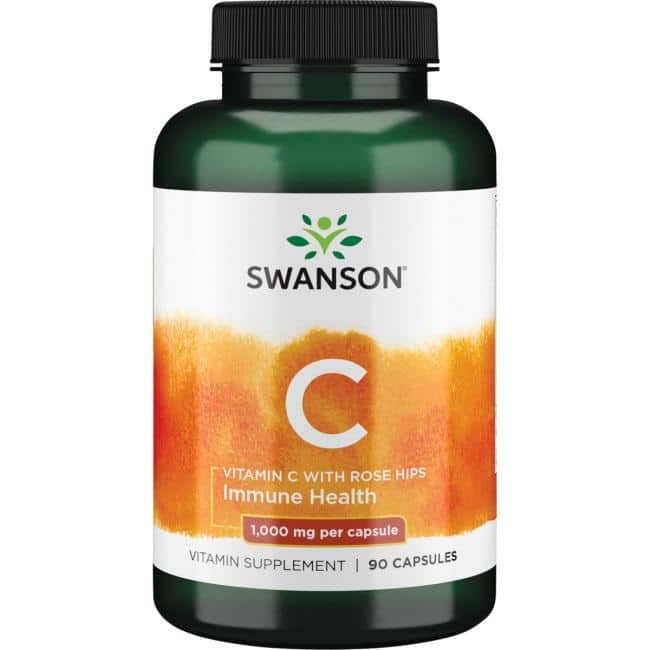 Swanson 1000mg C-vitamint és csipkebogyót tartalmazó kapszula - 90db 1 Swanson 1000mg C-vitamint és csipkebogyót tartalmazó kapszula - 90db