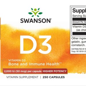 Swanson D3-vitamin 2000NE kapszula - 250db 3 Swanson D3-vitamin 2000NE kapszula - 250db - Image 2