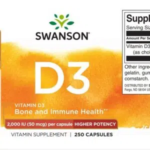 Swanson D3-vitamin 2000NE kapszula - 250db 3 Swanson D3-vitamin 2000NE kapszula - 250db - Image 2