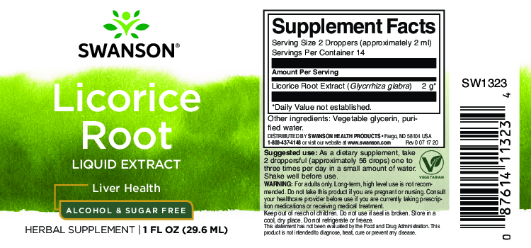 Swanson Édesgyökér tinktúra - 30ml 2 Swanson Édesgyökér tinktúra - 30ml - Image 2