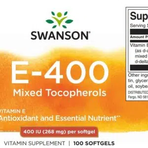 Swanson Ex-400NE E-vitamin kapszula - 100db 3 Swanson Ex-400NE E-vitamin kapszula - 100db - Image 2