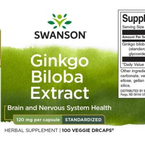 Swanson Ginkgo Biloba kivonat kapszula - 100db 3 Swanson Ginkgo Biloba kivonat kapszula - 100db - Image 2