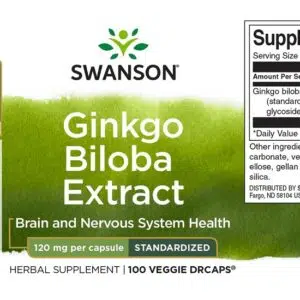 Swanson Ginkgo Biloba kivonat kapszula - 100db 3 Swanson Ginkgo Biloba kivonat kapszula - 100db - Image 2