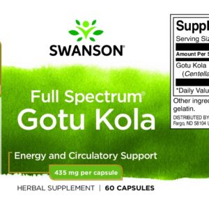 Swanson Gotu Kola - Ázsiai Gázló 435mg kapszula - 60db 3 Swanson Gotu Kola - Ázsiai Gázló 435mg kapszula - 60db - Image 2