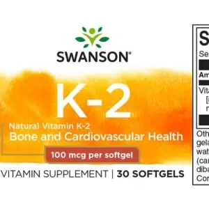 Swanson K2-vitamin lágyzselatin kapszula - 30db 3 Swanson K2-vitamin lágyzselatin kapszula - 30db - Image 2