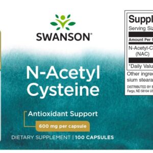Swanson N-Acetil L-Cisztein (NAC) immunerősítő és nyákoldó kapszula - 100db - Image 2