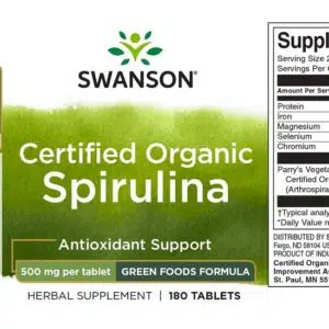 Swanson Spirulina alga tabletta - 180db 3 Swanson Spirulina alga tabletta - 180db - Image 2