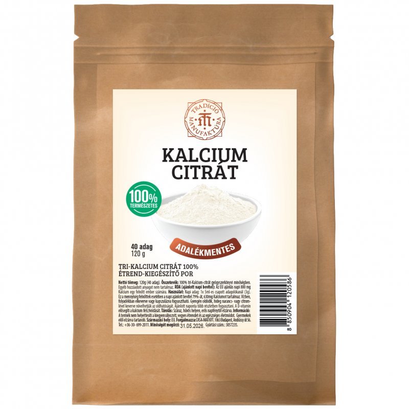T.M. Tradíció Manufaktúra Kálcium Citrát por - 120g 1 T.M. Tradíció Manufaktúra Kálcium Citrát por - 120g