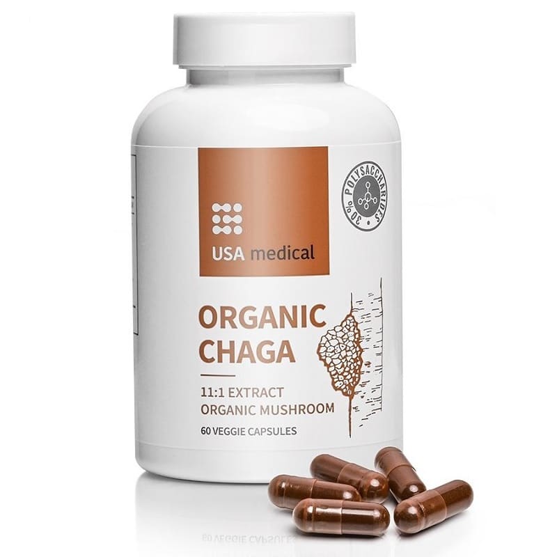 USA Medical Organic Chaga gomba kivonat kapszula - 60db 1 USA Medical Organic Chaga gomba kivonat kapszula - 60db