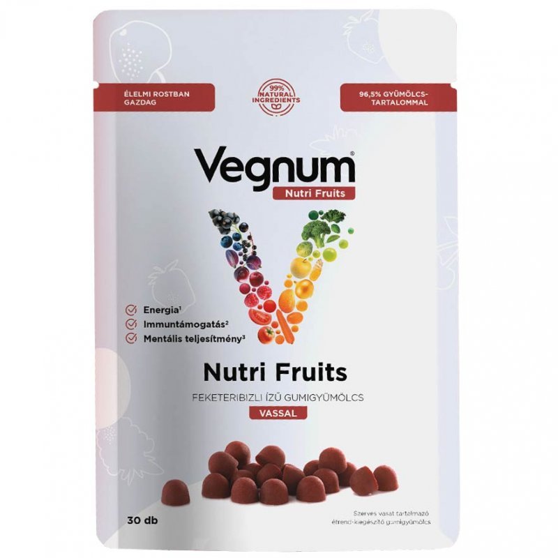 Vegnum NutriFruits Vassal feketeribizli ízű gumigyümölcs - 30db 1 Vegnum NutriFruits Vassal feketeribizli ízű gumigyümölcs - 30db