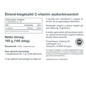 VitaKing Aszkorbinsav + C-vitamin por - 160g 3 VitaKing Aszkorbinsav + C-vitamin por - 160g - Image 2