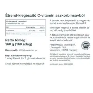 VitaKing Aszkorbinsav + C-vitamin por - 160g 3 VitaKing Aszkorbinsav + C-vitamin por - 160g - Image 2