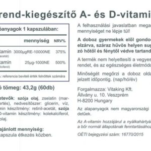 Vitaking A&D vitamin kapszula - 60db 3 Vitaking A&D vitamin kapszula - 60db - Image 2