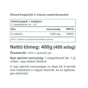 Vitaking Aszkorbinsav - C-vitamin por - 400g - Image 2