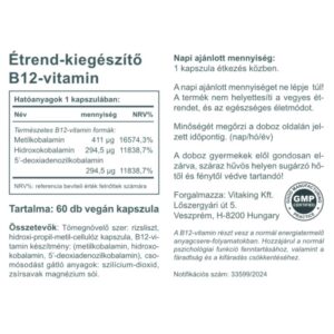 Vitaking B12-vitamin 1000mcg kapszula - 60db 3 Vitaking B12-vitamin 1000mcg kapszula - 60db - Image 2