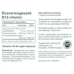 Vitaking B12-vitamin 1000mcg kapszula - 60db 3 Vitaking B12-vitamin 1000mcg kapszula - 60db - Image 2