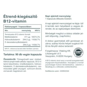 Vitaking B12-vitamin 1000mcg kapszula - 90db 3 Vitaking B12-vitamin 1000mcg kapszula - 90db - Image 2